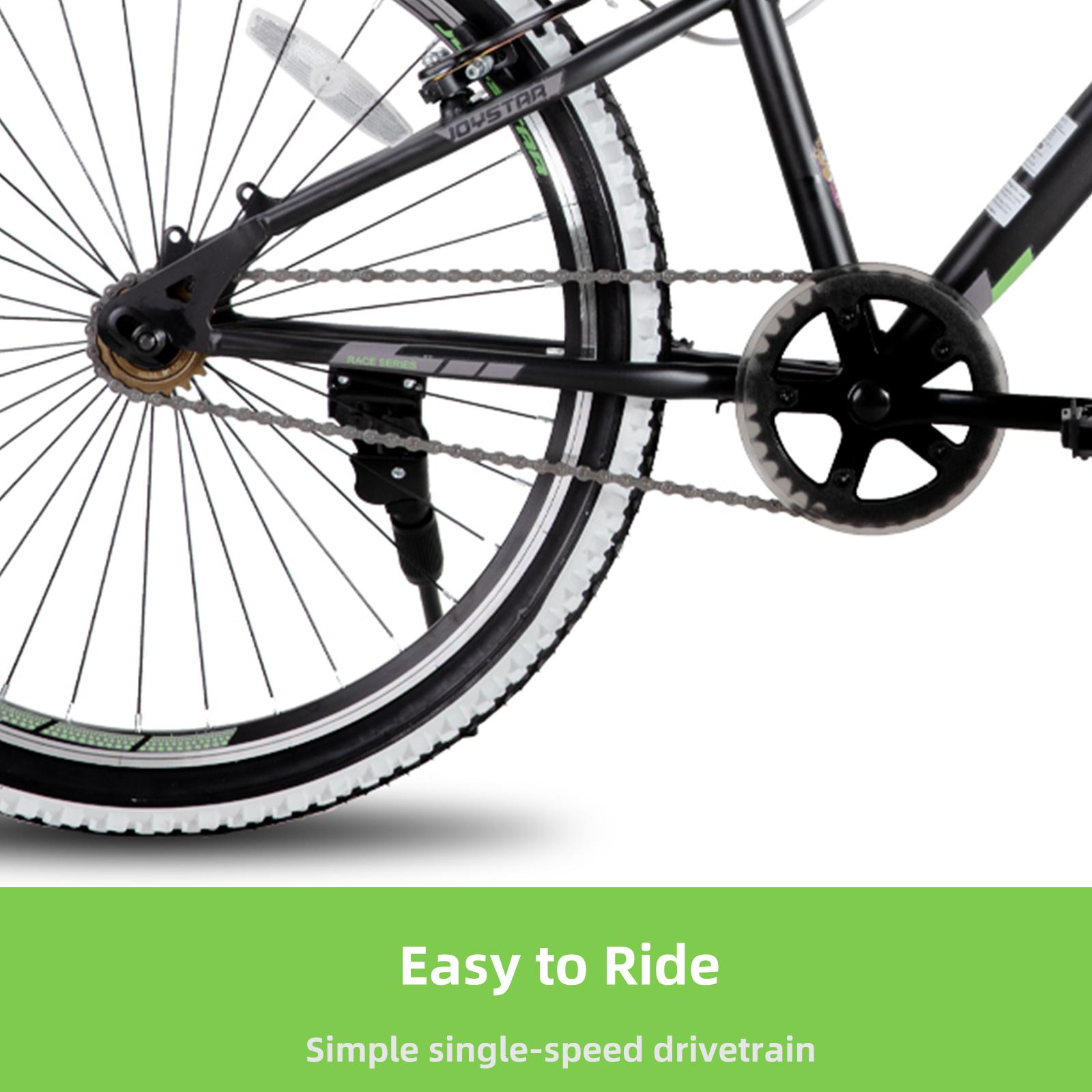 JOYSTAR Hardtail Mountain Bike 20 24 Inch Kids Bike Ages 7-12 Years 1-Speed Drivetrain Wall Knobby Tires bmx