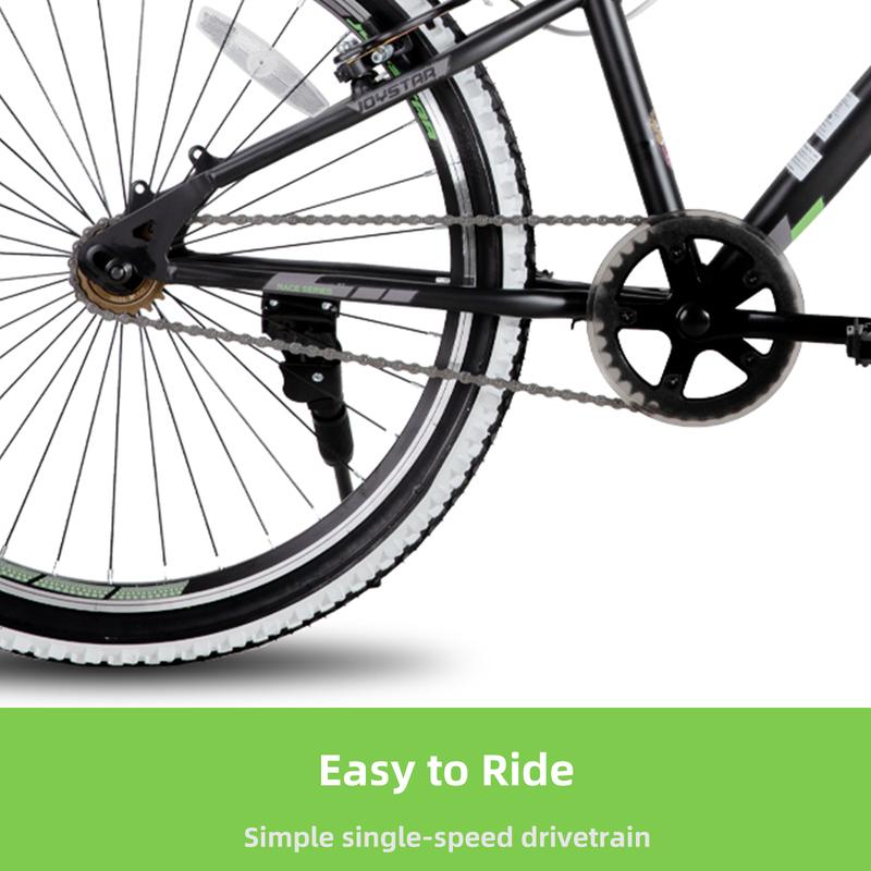 JOYSTAR Hardtail Mountain Bike 20 24 Inch Kids Bike Ages 7-12 Years 1-Speed Drivetrain Wall Knobby Tires bmx