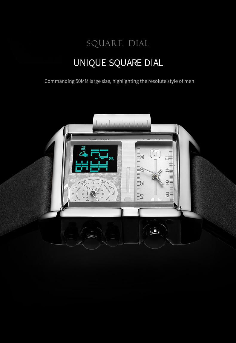 FEICE Large Dial Square Men's Watch Multifunction Chronograph Luminous Waterproof High-Quality Versatile Fashion Silver Luxury Timepiece Time Style FEICE Large Dial Square Men's Watch Multifunction Chronograph Luminous Waterproof High-Quality Versatile Fashion Silver Luxury Timepiece Time Style