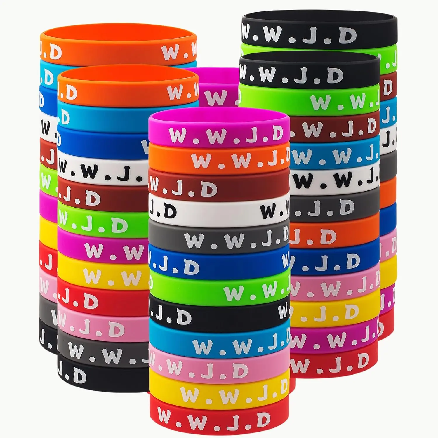 WWJD Rubber Bracelets Colorful What Would  Do  Wristbands for Men Women Party Favors Christian  wwjd Inspirational Bracelet Motivational Bracelet Christmas Gifts Church