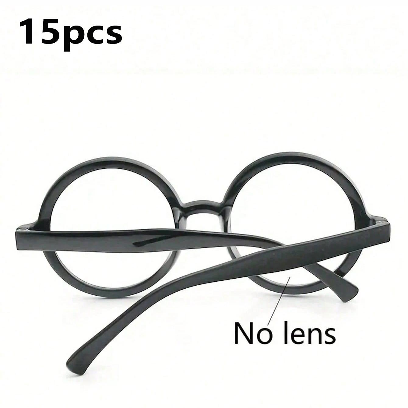 Unisex Wizard Glasses Frame, No Lens, Ideal for Travel, Birthday Parties, Role Play, Costume Props, Geek Party Supplies
