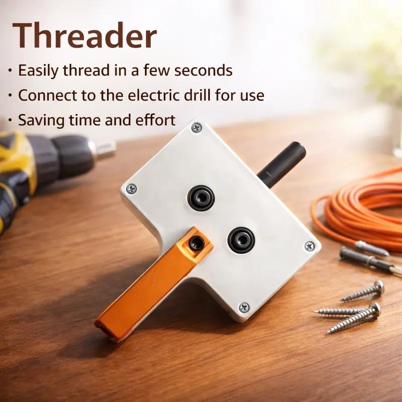 Cable Pulling Tool for Drills, Efficient Wire Puller for Conduits, 8mm Capacity Cable Feeder for Electricians