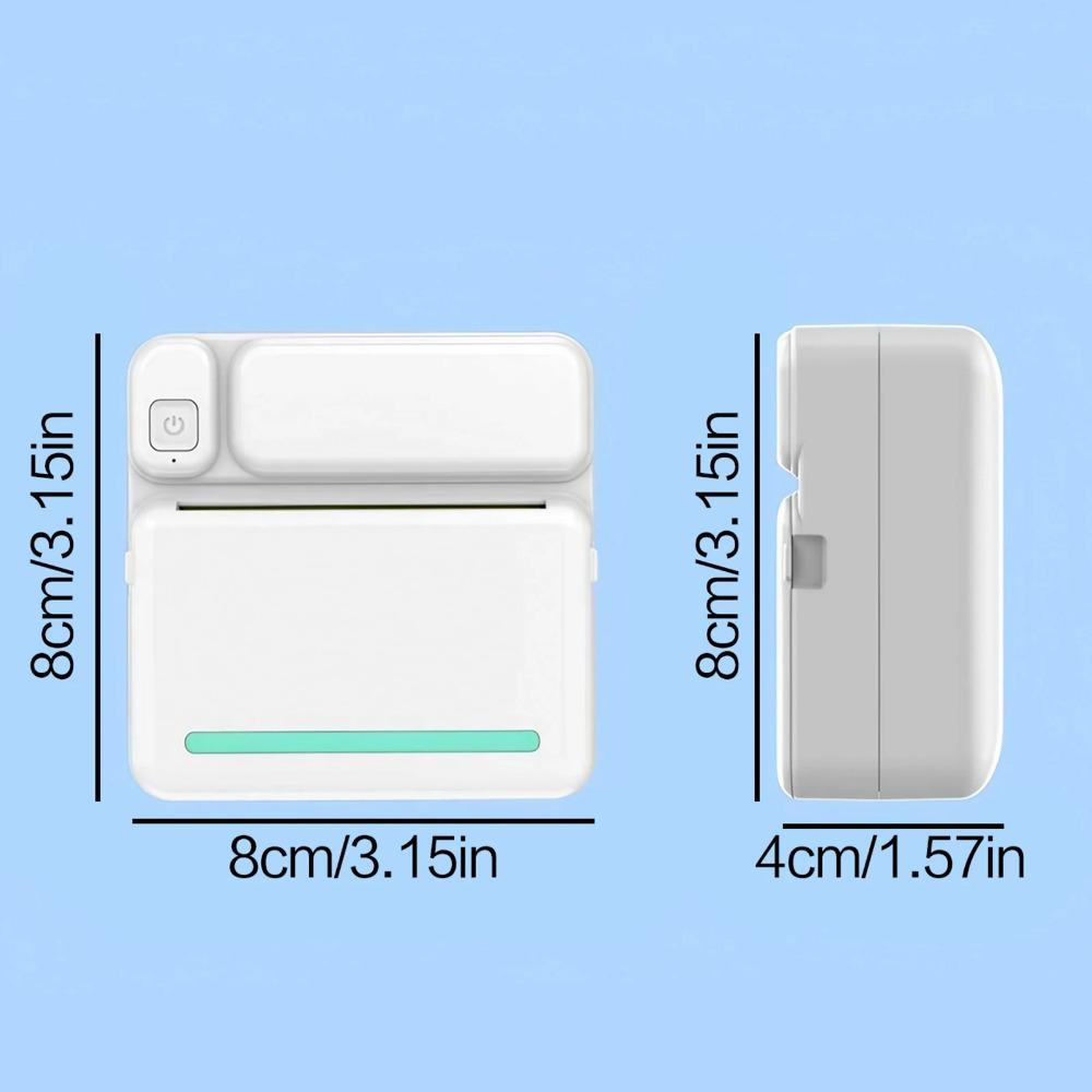 Portable Mini Bluetooth Thermal Label Printer for iOS Android, Sticker Photo Machine with 14 Rolls Paper, Wireless Pocket Printer for Home Office Student Study, No Ink Instant Stick Clear Image