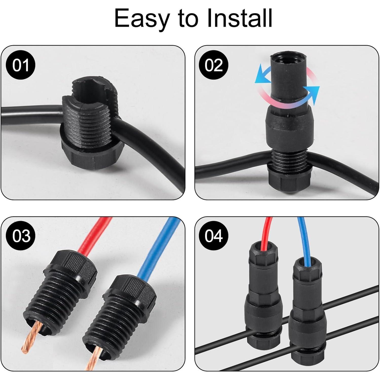 10 count Low  Landscape Wire Connector Lighting Connector  12/14/16/18 AWG Light Wire  Connectors for Outdoor LED Path Garden Spotlights Lawn Lamp