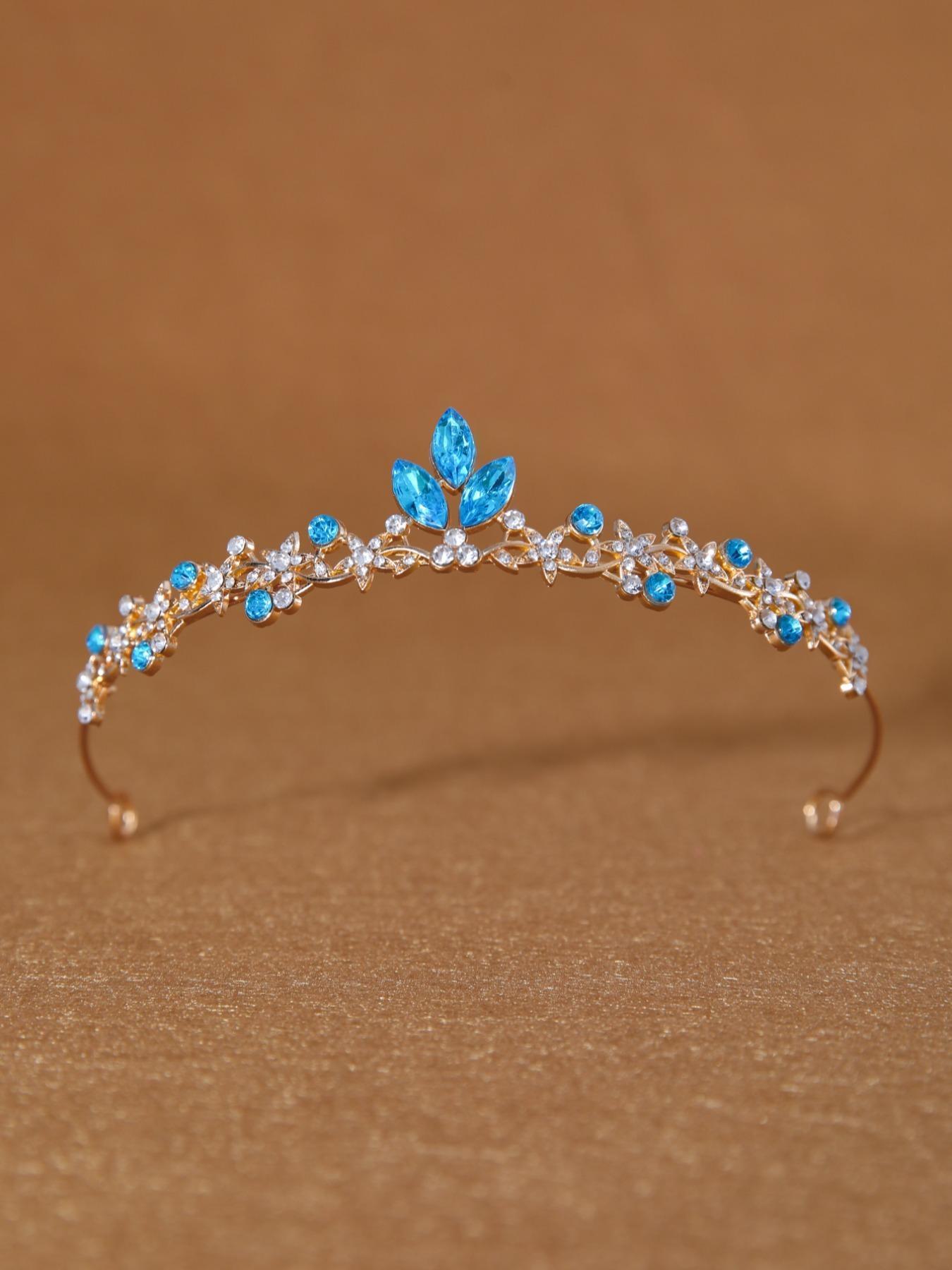 Colorful Crystal Bridal Crown, Multi-Color Rhinestone Wedding Headpiece, Elegant Princess Hair Accessory for Proms, Parties, Daily Wear