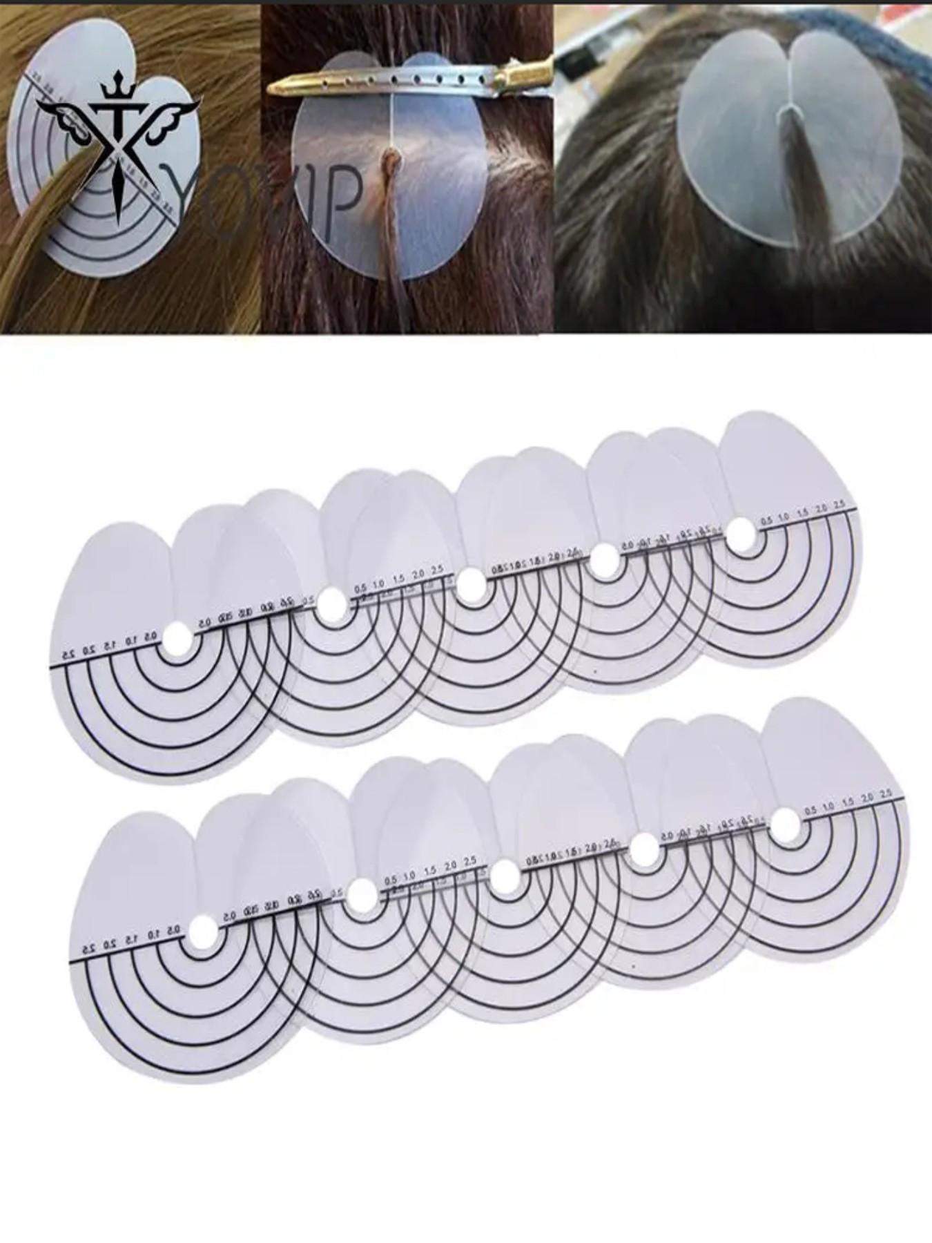 10 Piece Hair Extension Measuring Ruler, Transparent Scale, Professional Hair Division Tool, Salon Stylist Essential, Precision Measurement