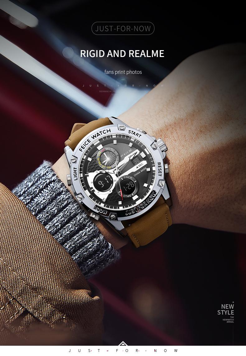 FEICE Men's Luxury Business Wristwatch - 47mm Round Face, Black & Silver Gift Set, Luminous Elegant Dial, Waterproof Chronograph Leather Design, Fashionable Watches, Multifunctional Watch, Stainless Steel with Hardlex Glass FEICE Men's Luxury Business Wristwatch - 47mm Round Face, Black & Silver Gift Set, Luminous Elegant Dial, Waterproof Chronograph Leather Design, Fashionable Watches, Multifunctional Watch, Stainless Steel with Hardlex Glass