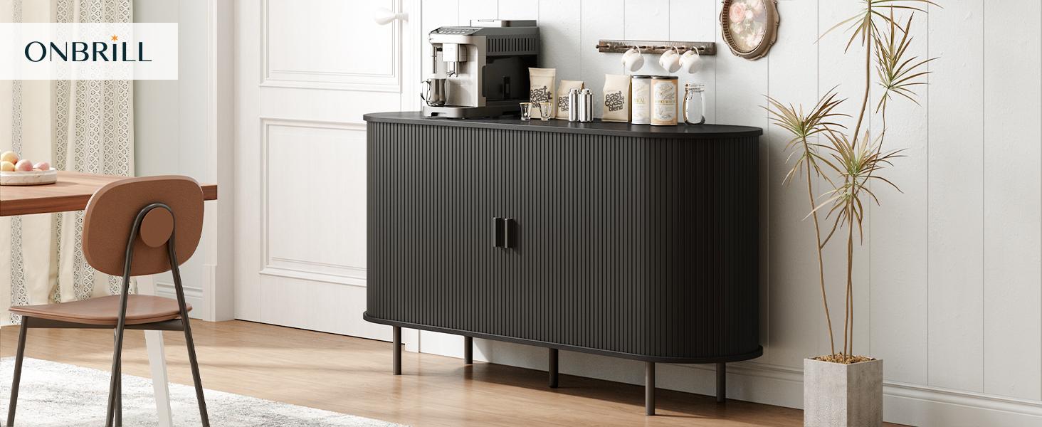 【SPOTLIGHT DAY】ONBRILL 55'' Sideboard Storage Cabinet with Doors and Shelves, Credenza Storage Cabinet for Office, Bedroom Storage Cabinet, Hallway Storage Cabinet, Console Storage Cabinet 【SPOTLIGHT DAY】ONBRILL 55'' Sideboard Storage Cabinet with Doors and Shelves, Credenza Storage Cabinet for Office, Bedroom Storage Cabinet, Hallway Storage Cabinet, Console Storage Cabinet