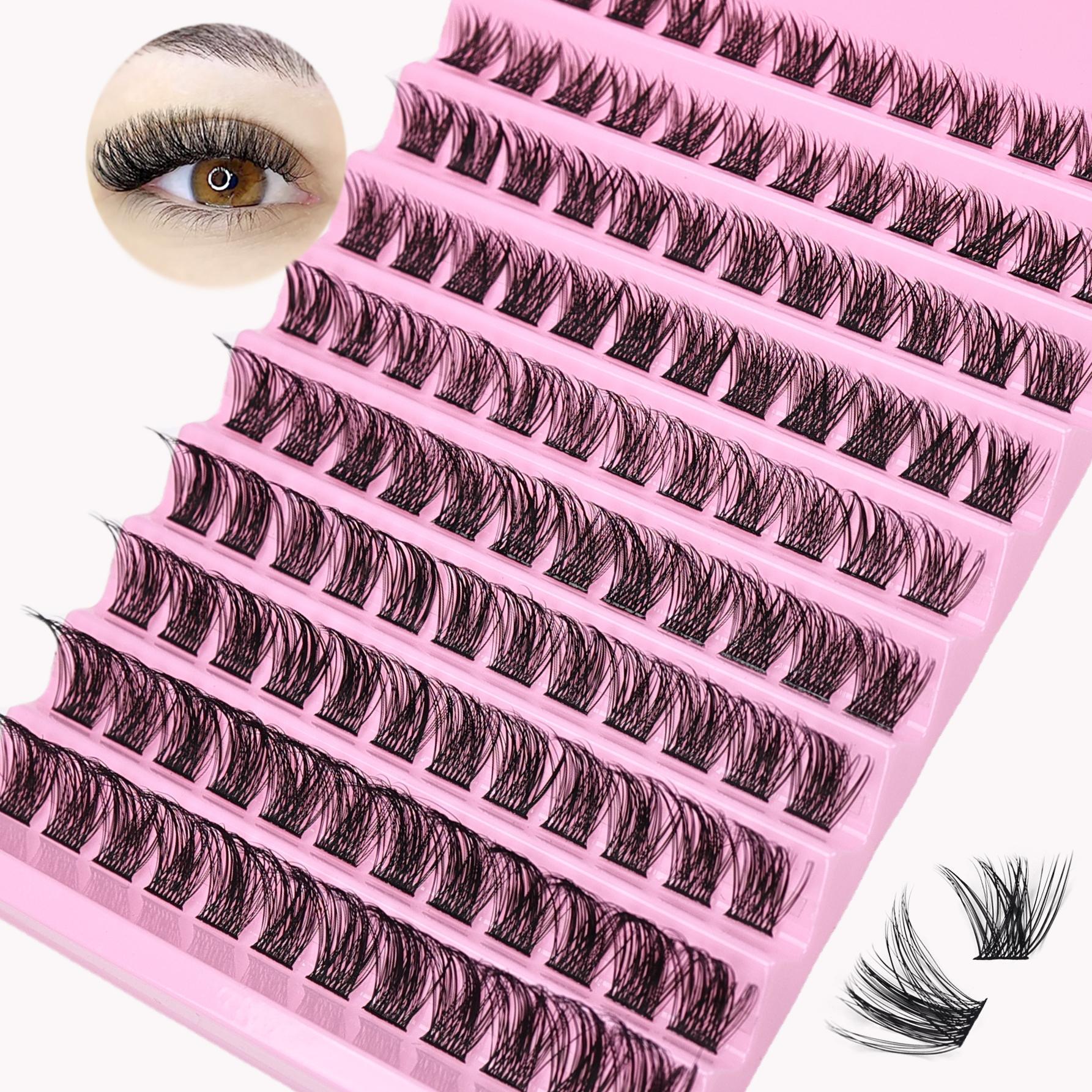 Individual False Eyelashes, 10 Pairs Natural Look Eyelash Extensions, Self Grafting Curl Eyelashes, DIY False Eyelashes, Eye Makeup Enhancement False Eyelashes, High Quality Eyelashes for Women & Girls