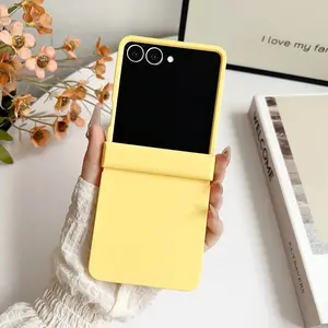 Dopamine Candy Color Matte Phone Case for Samsung Galaxy Z Flip 7 FE 6 5 Flip 4 3 5G Hinge Protective Hard Back Cover