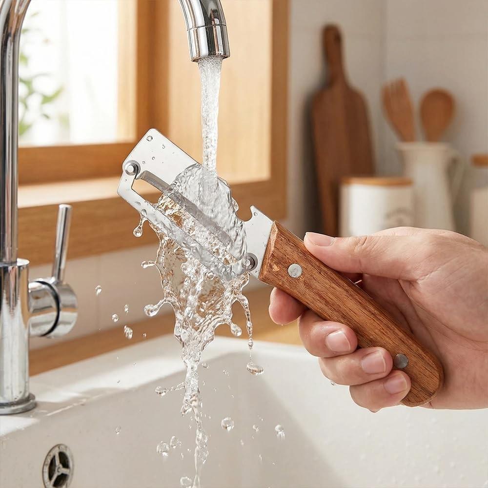 1/2/3 PCS Vegetable Peeler with Wooden Handle and Bottle Opener, Peeling, Zero Snag Wooden Peeler, Zero Snag Wooden Kitchen Tool, Multi-Functional Vegetable Peeler for Kitchen, Non-Slip Fruit Peeler with Wooden Handle for Apple, Potato