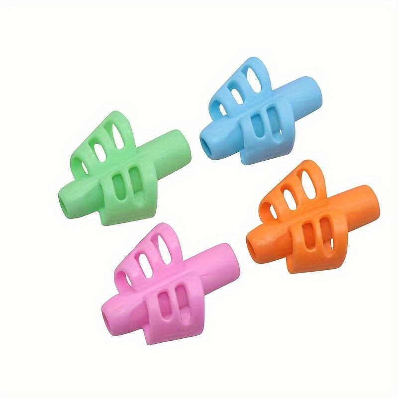 4pcs Multi-color Pencil Holder for Primary School Students Children's Stationery Soft Glue Writing Posture Corrector Pen Holder for Writing Posture Correction Office Supplies Classroom Supplies Desk Supplies