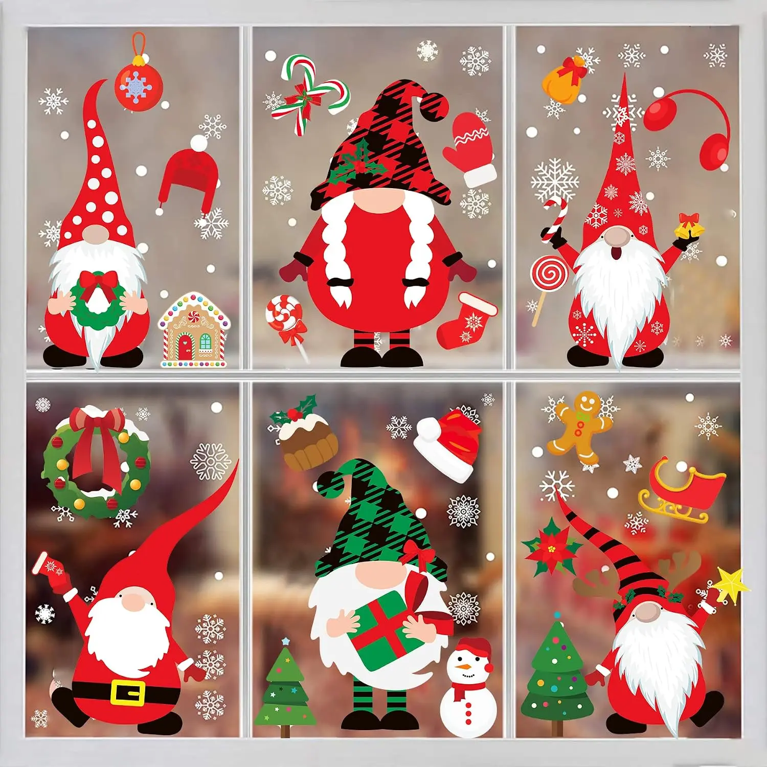 Christmas Window Clings 316 count Christmas Decorations Window Stickers  | Christmas Window Decorations Stickers  Clings for Glass Windows Office  Classroom Indoor