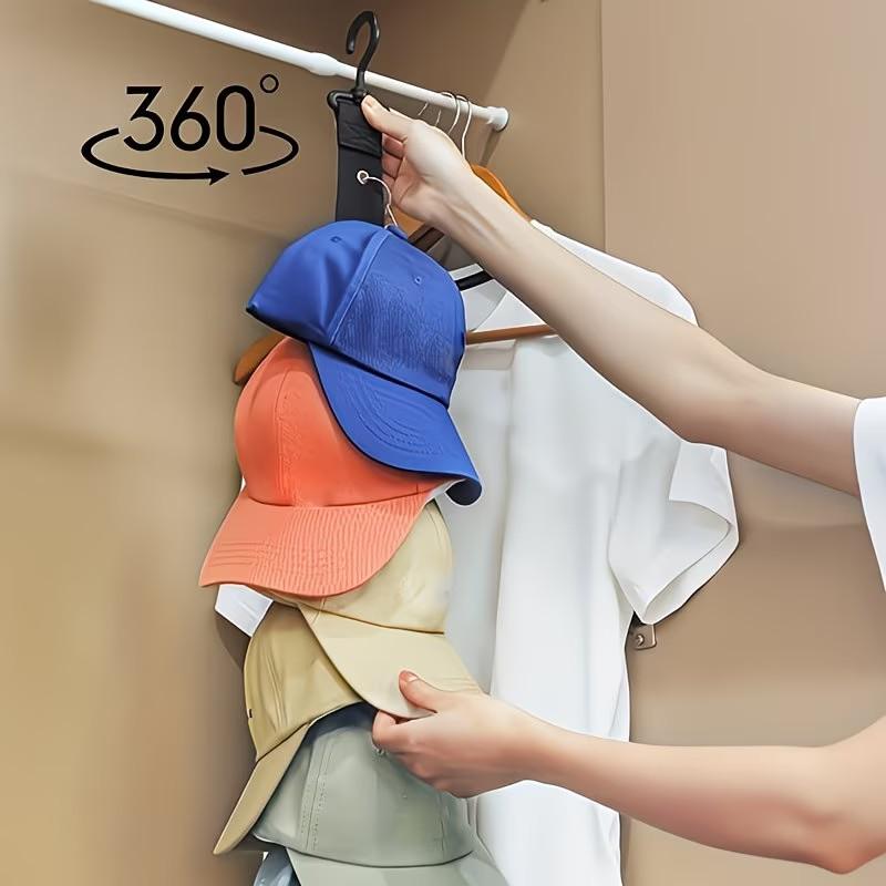 1pc，Wall-Mounted Hat Organizer with 8 Clips, Large Capacity Multi-Functional Storage for Home and Closet, High-Quality Hat Collector Box