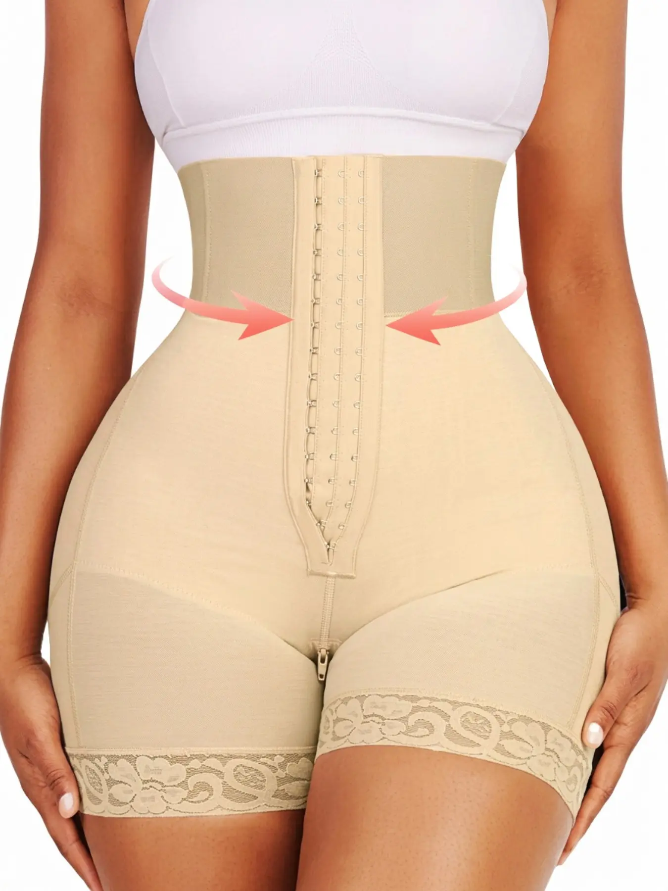 High-Waisted Shaping Shorts Panties, Seamless Breathable Bodycon Tight Shorts, Zipper Closure, Tummy Control, Butt Lift, Perfect Fit Underwear