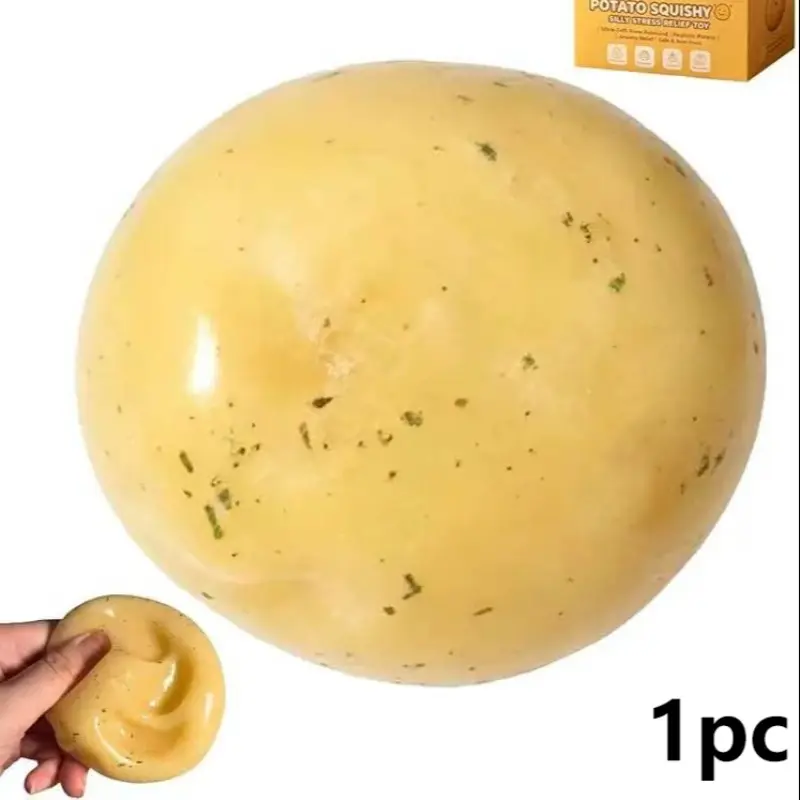 Potato Squishy Handmade Fidget, Realistic Fake Food Stress Ball, Soft Filled Squeeze Toy, Anxiety Relief, Shapeable Squishy