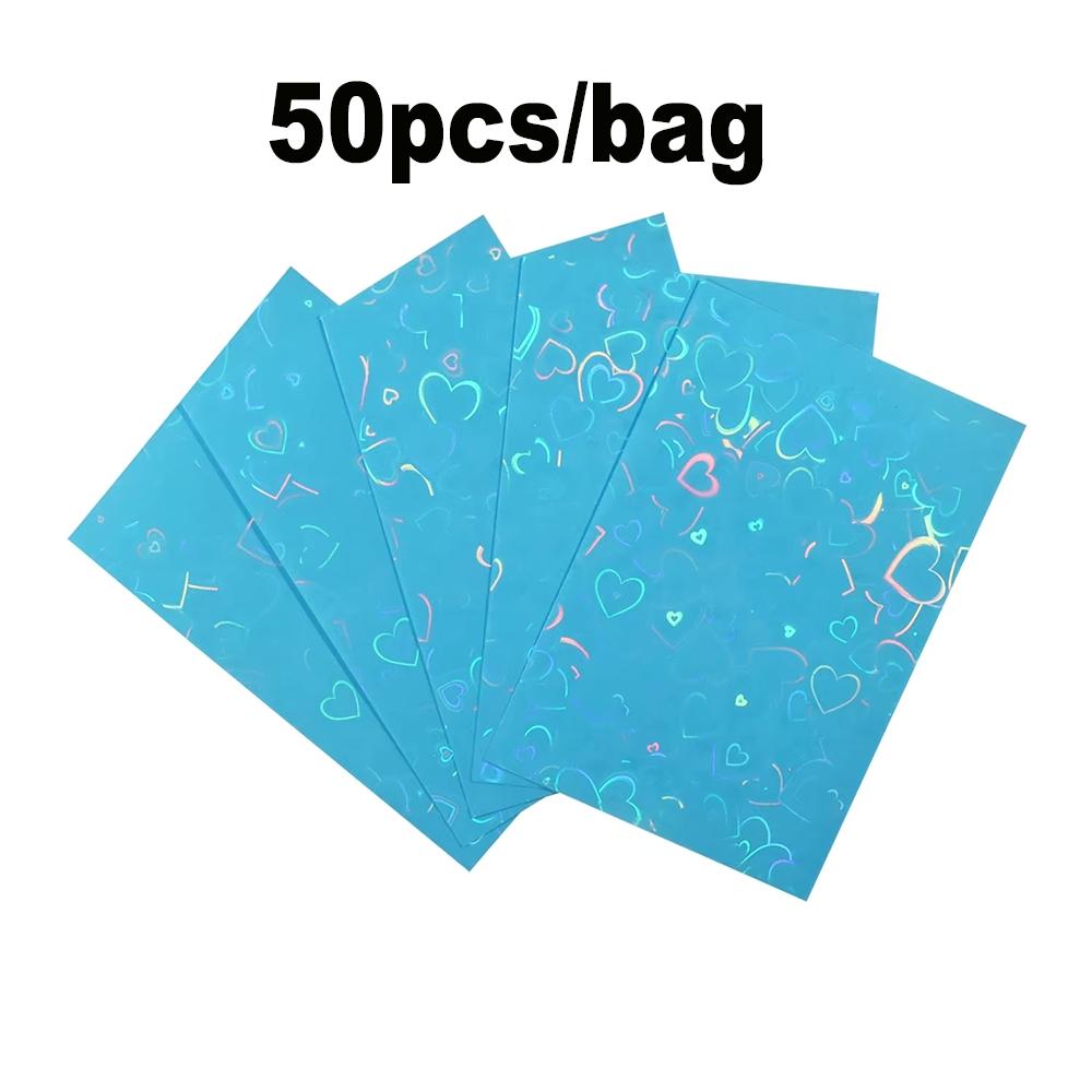 50Pcs 61x91mm Card Sleeves – Card Sleeve Protectors Premium Clear Love style PVC Fits YGO/Photocard/Sports Cards, Small Size Trading Card Holder, Durable & Scratch-Resistant, Perfect Gift Set for Collectors