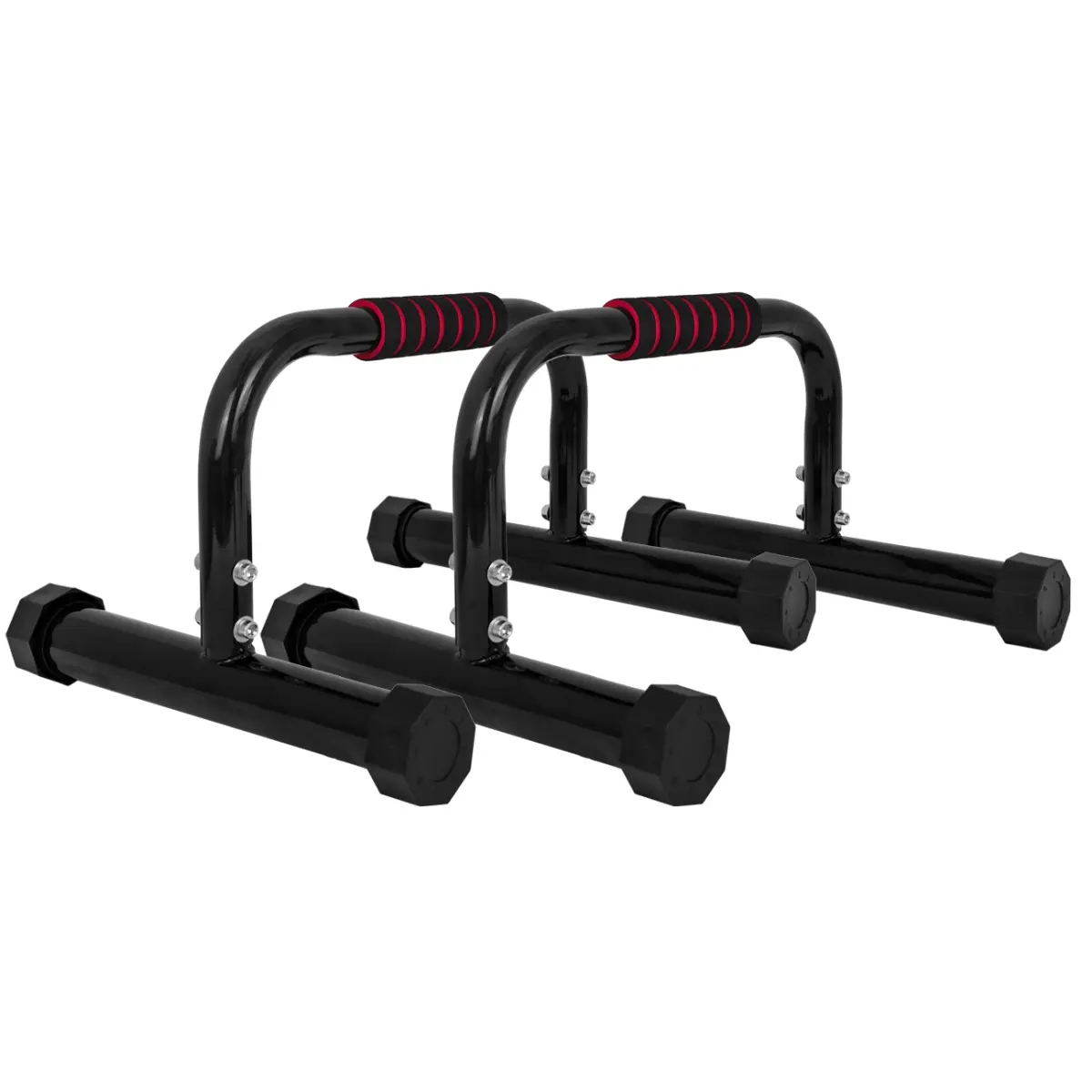 Solid‑Steel Home Gym Parallettes Bars, Rectangular Calisthenics Dip Push‑Up Bars with Non‑Skid Feet & Foam Top Grips, Sturdy Training Bars for Handstand Planche L‑Sit Upper‑Body Workouts
