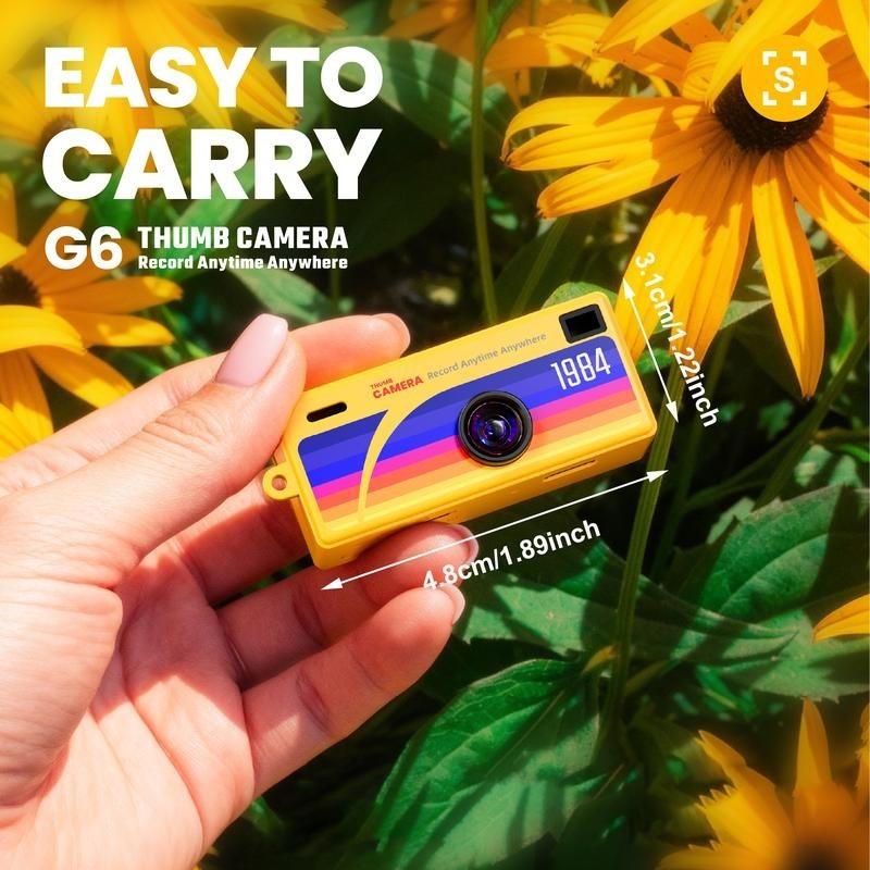 Creative Mini Portable Thumb Pocket Keychain Digital Camera with Flash, 130 Degree Wide Angle Lens, Includes 16GB Memory Card