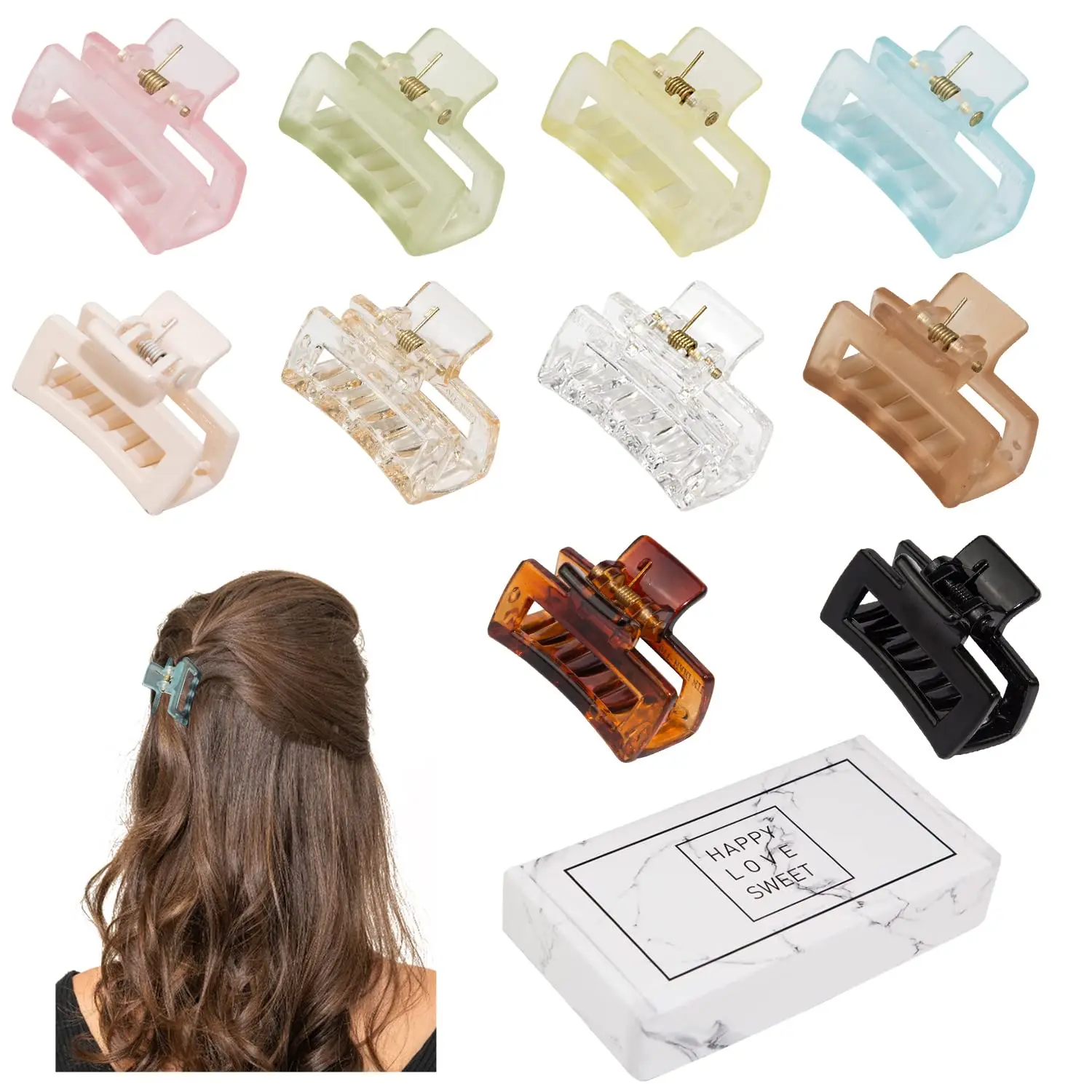 Small Claw Hair Clips for Women Girls, 1.5 Inch Mini Hair Claw Clips