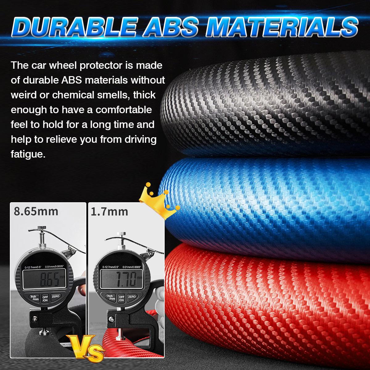 Canvcle 3 Piece Carbon Fiber Steering Wheel Cover, Car Steering Wheel Cover for Men/Women, Anti-Slip, Comfortable Grip, Durable, Universal for 99% Car Interior Accessories