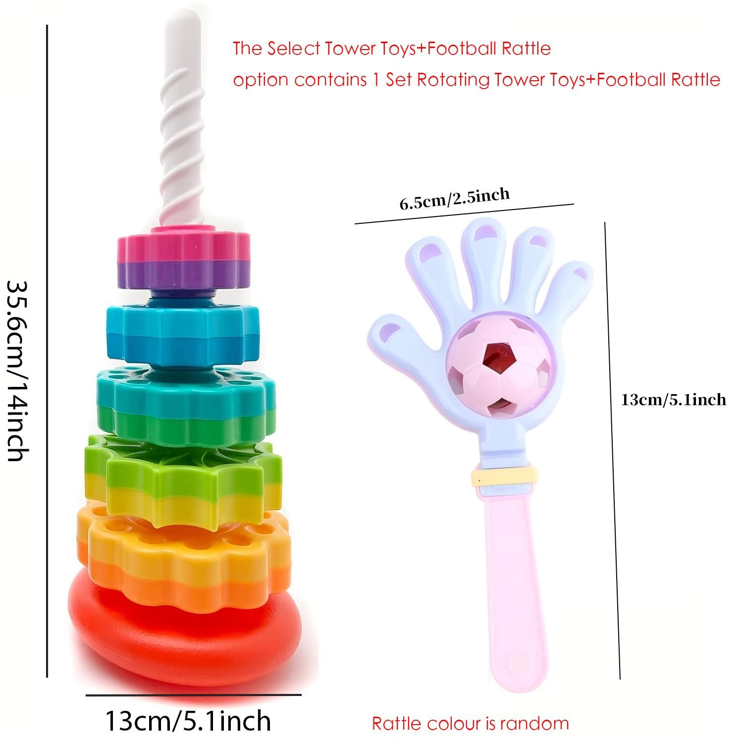 Rotating Tower Toy, 1 Set Early Education Color Recognition Toys, Parent-Child Interactive Game Toys, Educational Toy for Kids