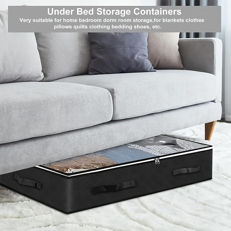 1/4 Pack Bed Under Storage Bags, Dust-Proof Zipper Pouches, Lightweight Multi-Functional, Space-Saving, Ideal for Home Organization