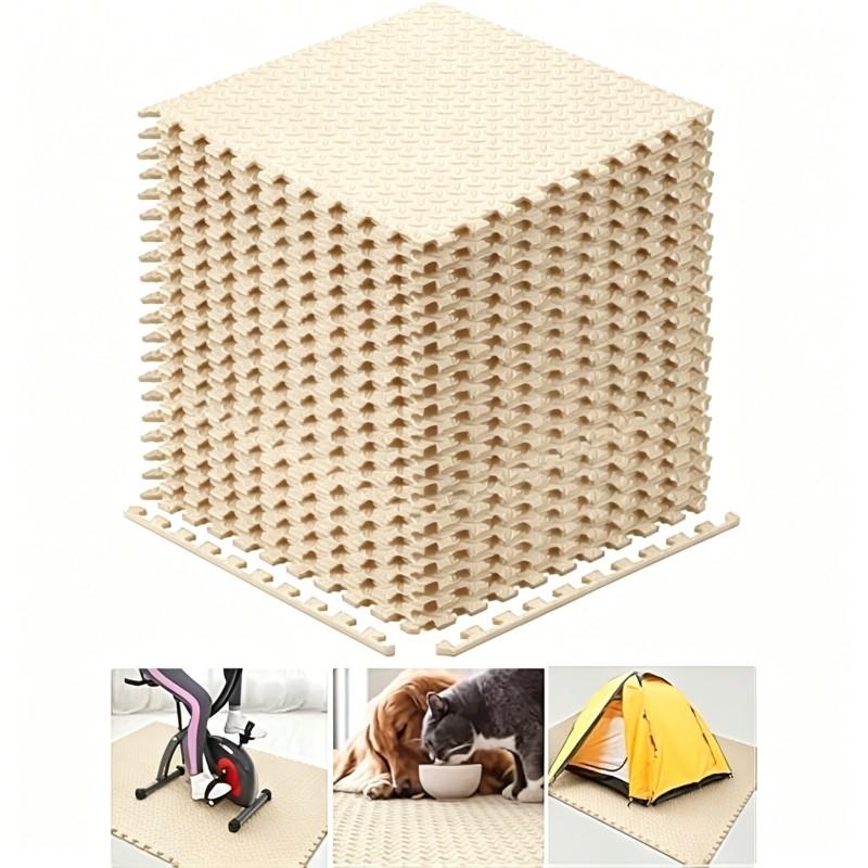 12-Piece Interlocking Floor Mats - Thick Foam Tiles, Non-Slip Gym and Yoga Mat Set for Home Gyms, Garages, Studios, Pet Areas and Sports Flooring (DM382C)