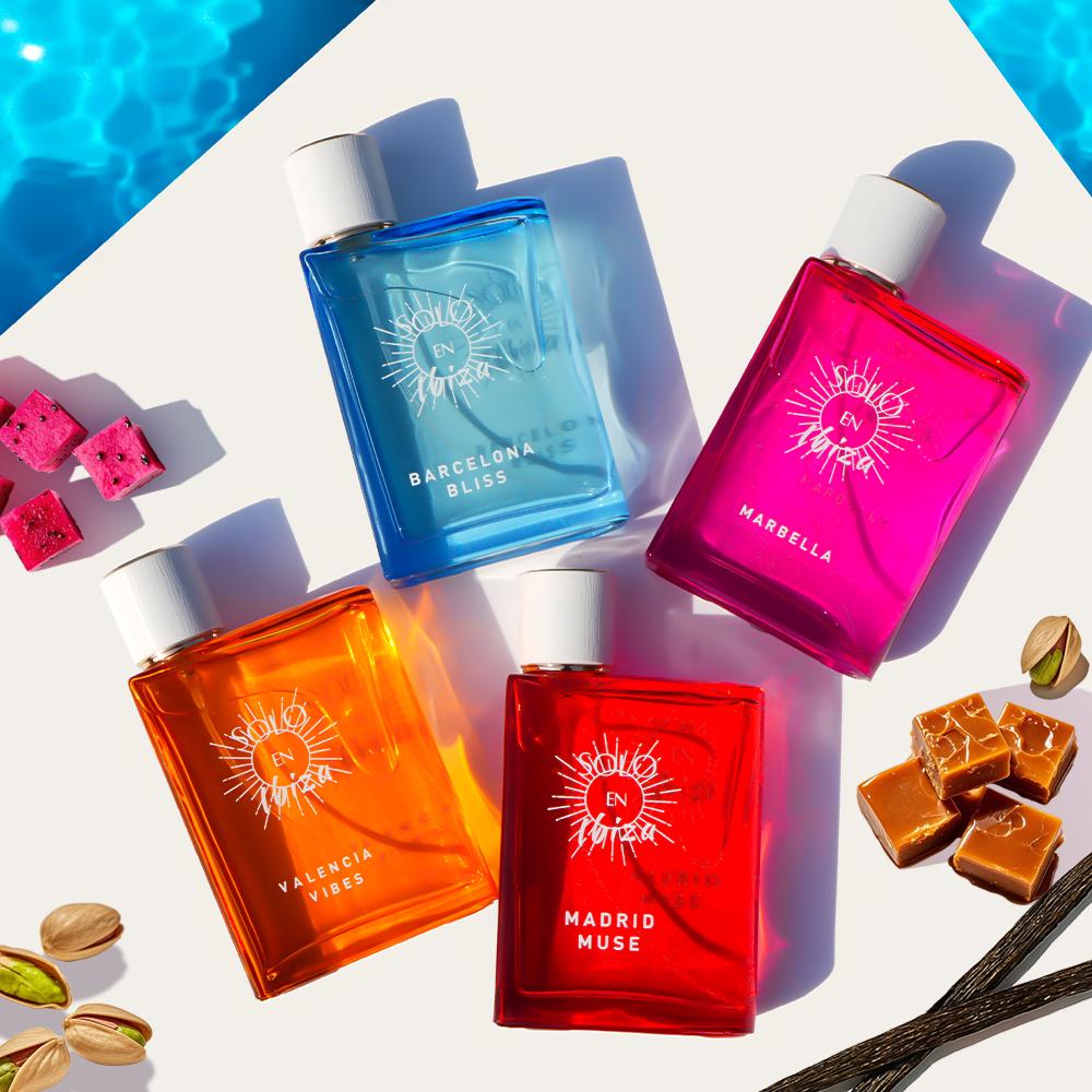 SOLO EN IBIZA 3.4 fl.oz Eau De Parfuma Spray For Men And Women - Long-Lasting Perfume, 4 Different Scent，Perfect For Dating, Daily Life, Parties, Gift Giving Fragrances