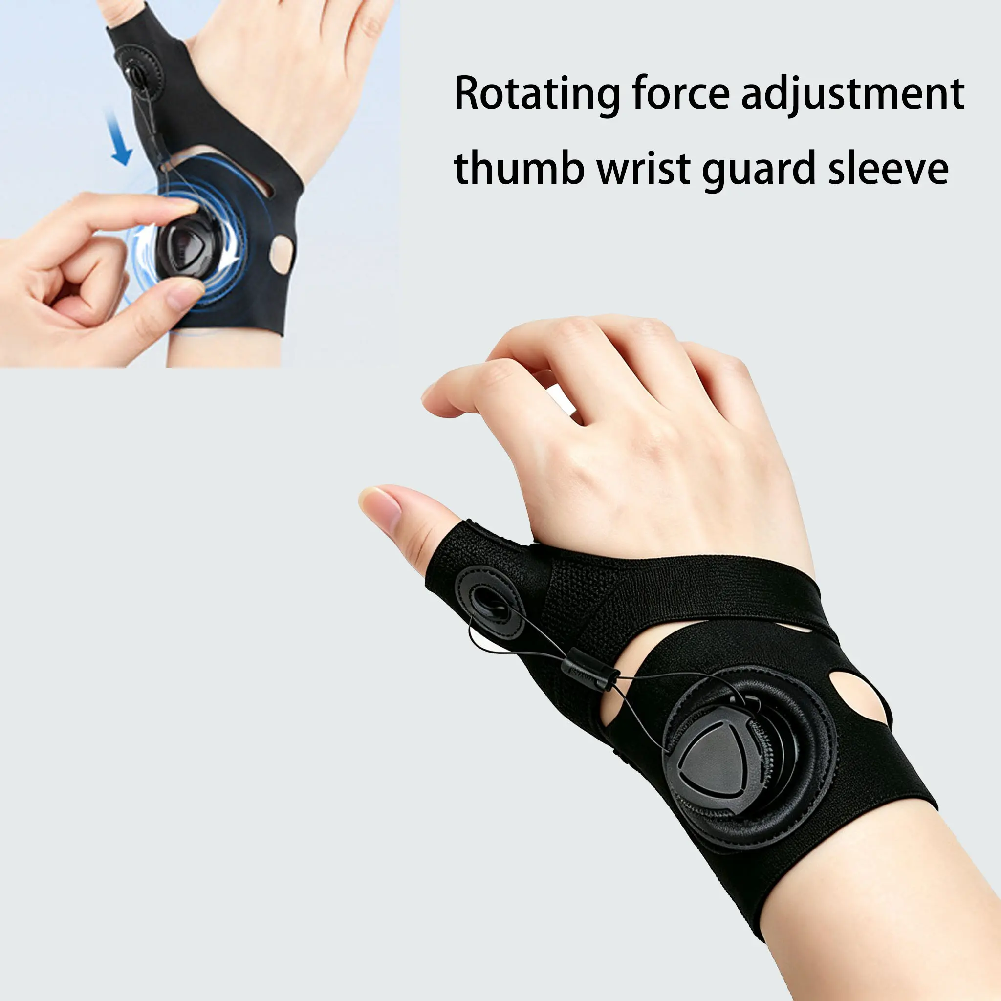 Rotary Adjustable Tension Thumb Brace, Finger Joint Fix Stabilizer, Thumb Wrist Support Protective Sleeve, Sports Hand Guard for Men Women, Gym, Weightlifting, Fitness & Daily Thumb Joint Pain Relief