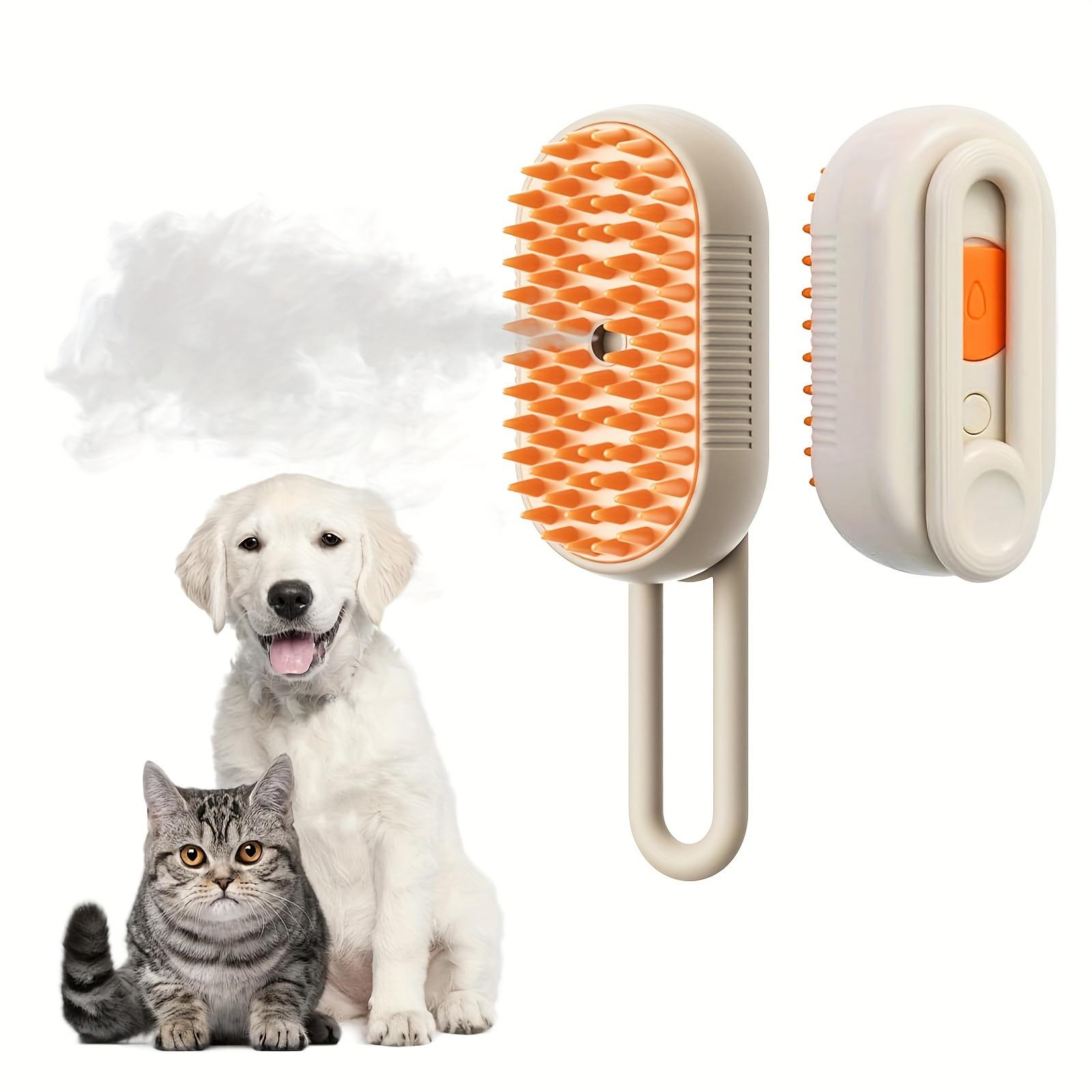 3-In-1 Eliminates Loose Fur, Rechargeable Steam Pet Brush for Cats & Dogs - Self-Cleaning, Massaging Grooming Tool, Fur Removal Tool, Battery-Powered/Usb, Ideal for Shedding Relief, Pet Grooming Tool | Steam Brush | Selfcleaning Feature, Dog Grooming Brus