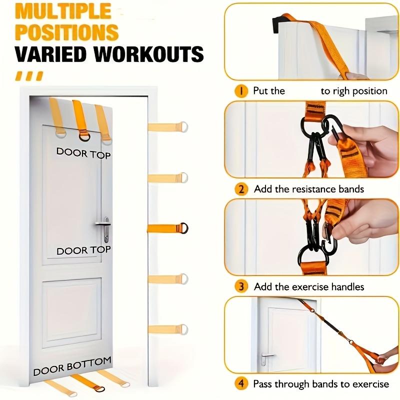 1 Set of 5pcs Latex Resistance Training Equipment, Workout Equipment, with Adjustable Resistance, Weight Capacity 225Lbs, Including 1pc Handle, 1pc Door Anchor And 3pcs Latex Resistance Bands, Suitable for Shoulder Press, Fitness Equipment