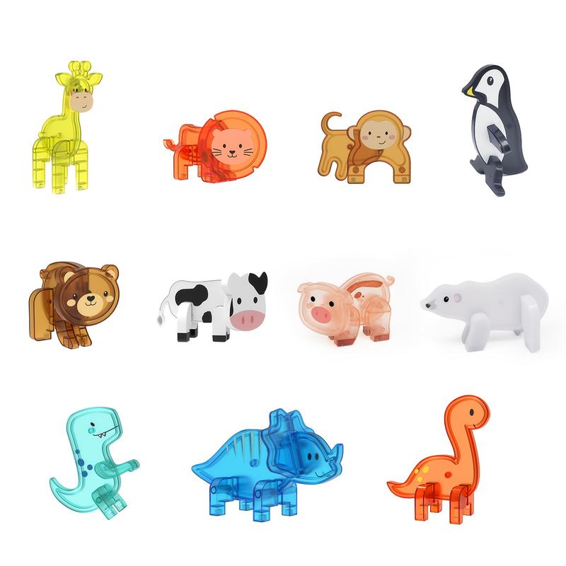 3D Animal Dinosaur Farm Creative Magnetic Blocks, Penguin Arctic Bear Magnet Tiles, Kids Toy Set, Best Gift for Boys & Girls
