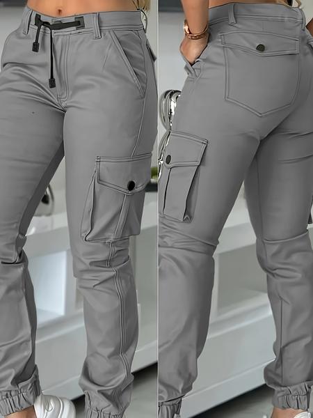 Autumn Winter New High Waist Slimming Women's Casual Fashion Military Pants, Long Cargo Workwear Trousers for Ladies Autumn Winter New High Waist Slimming Women's Casual Fashion Military Pants, Long Cargo Workwear Trousers for Ladies