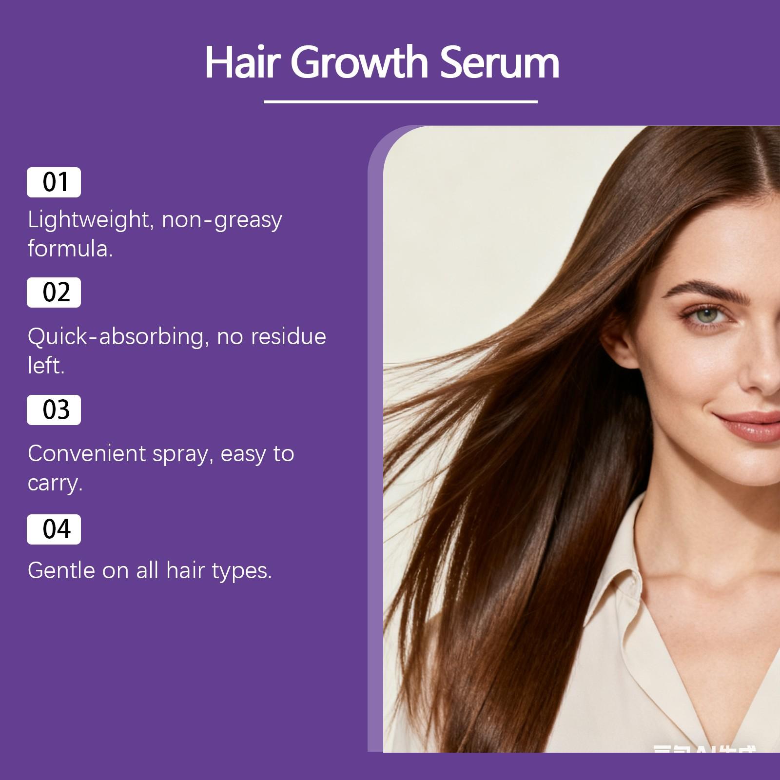 Rosemary Hair Essence Spray, Glossy Moisturizing Hair Care, Smooth and Voluminous, No-Rinse Nutrient Liquid Treatment