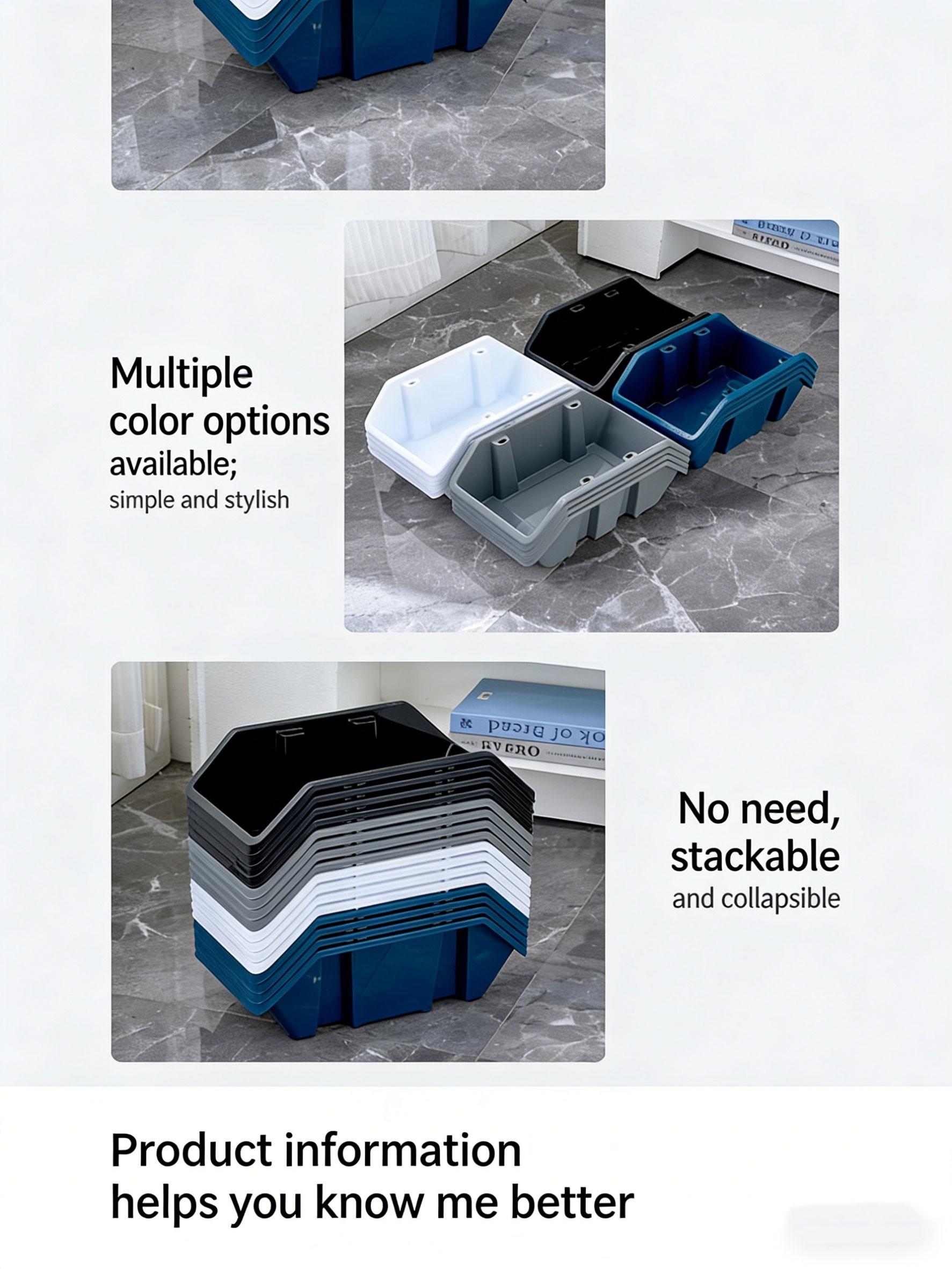 Stackable Slanted Storage Basket, Home Toy Organizer Box, Parts Separation Sorting Container, Multi-Purpose Household Storage Solution