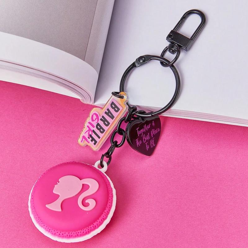 Barbie Kawaii Bag Charms Cute Macaroon Keychain For Key Leather Keychain Holder With Keychain Ring Pendants With Colorful Design For Wallet Keys For Women & Girls Birthday Gift
