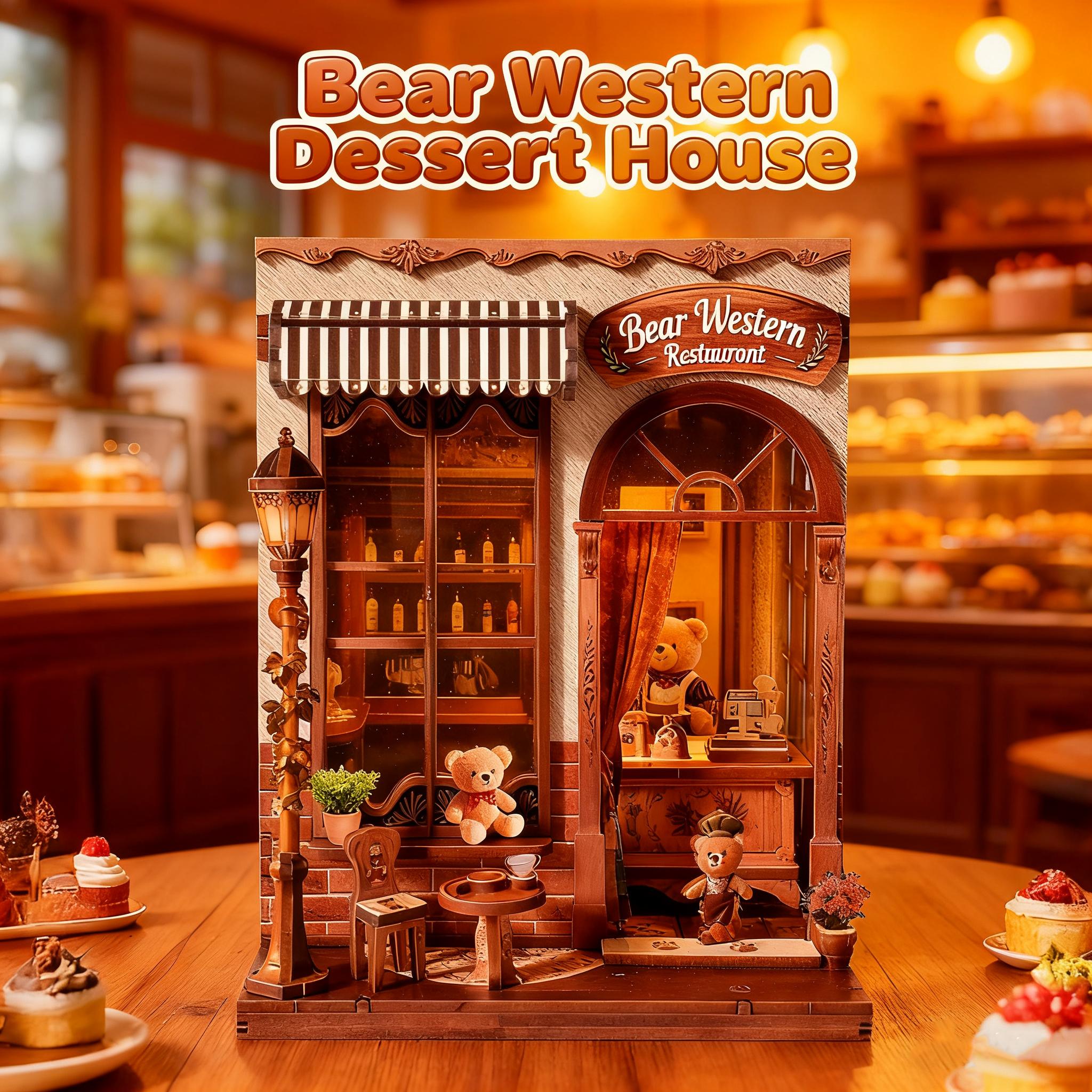 DIY House 3D Bookshelf Decoration Set, Handmade Model Kit, Perfect Gift for Birthdays & Holidays, No Batteries Required