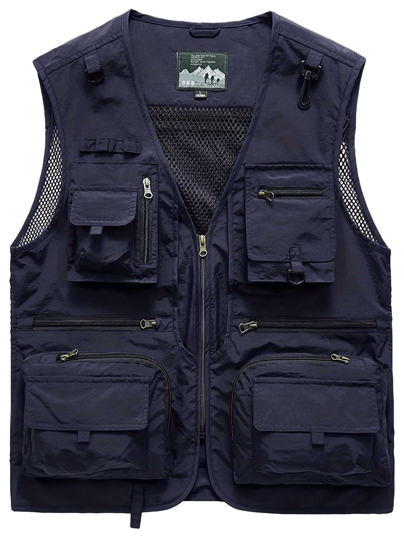Men's Outdoor Work Vest Gilet, Multi-Functional Photography Jacket, Fishing Director, Multiple Pockets, Tactical Backpack, Workwear Outer Coat
