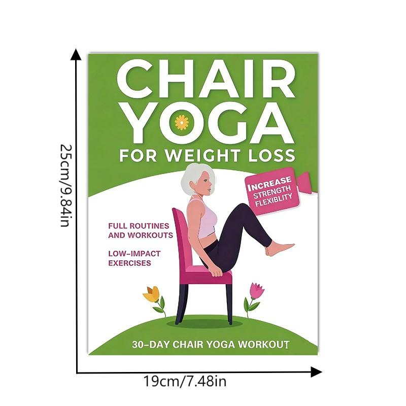 Basic Yoga Tutorial Book, Shaping Fat Burning, Best Choice for Yoga Beginners, Detailed Text Instructions, Easy Understanding, Chair Yoga, No Pen Included