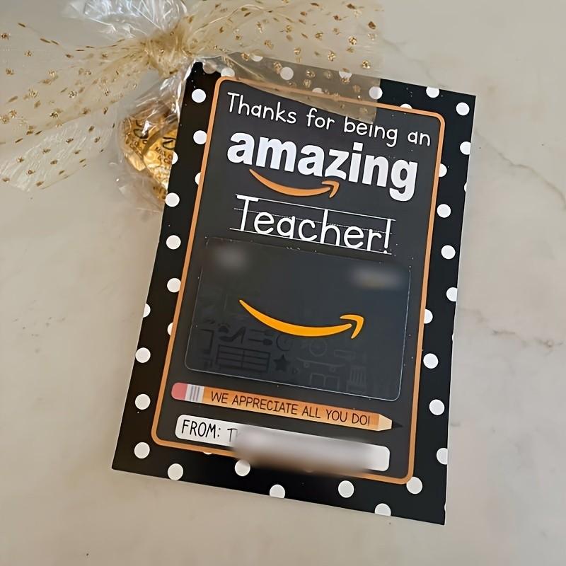 5 Blackboard Style Teacher Appreciation Cards, Gift Card Holder Design, Practical Thank You Cards for Students/parents, and Polka Dot