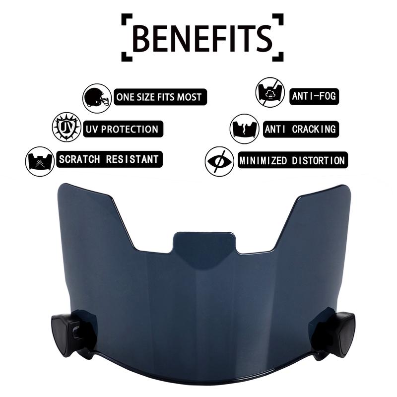RainbowFootball Visor  - Football Helmet Visor Fits Adult & Youth Football Helmets- Football Visors for Helmet - Anti-Fog, Scratch Resistant Clear Visor Football Face Shield