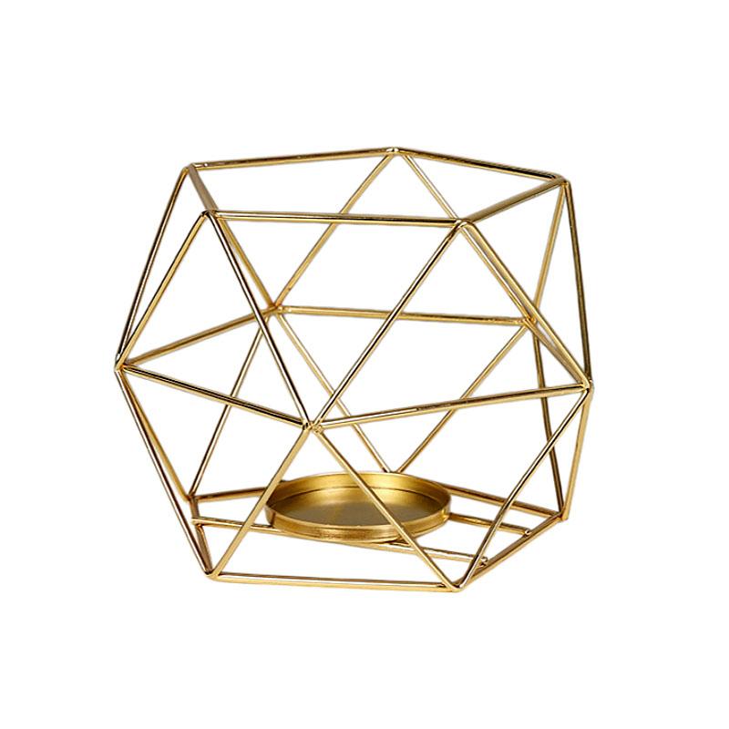 Creative Geometric Candlestick Base, Iron Art Material, Aromatherapy Candle Base, Decorative Candlestick Ornament for Table, Bar & Restaurant, Home Decoration