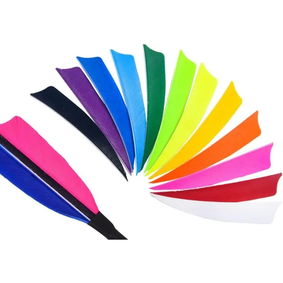 50pcs 3" 4" 5” Shield Cut Archery Fletches Arrow Feathers Turkey Feather Right/Left Wing for DIY Hunting Arrows Accessories