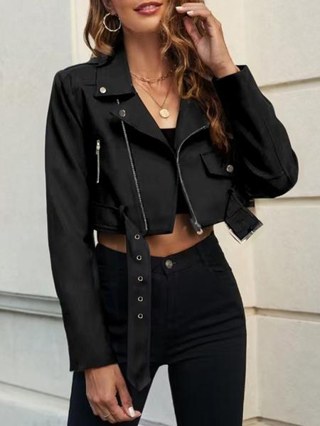 Women's Leather Jacket, Stylish One-Piece Design, Perfect for Casual Wear & Daily Use, Durable Women's Outerwear Apparel