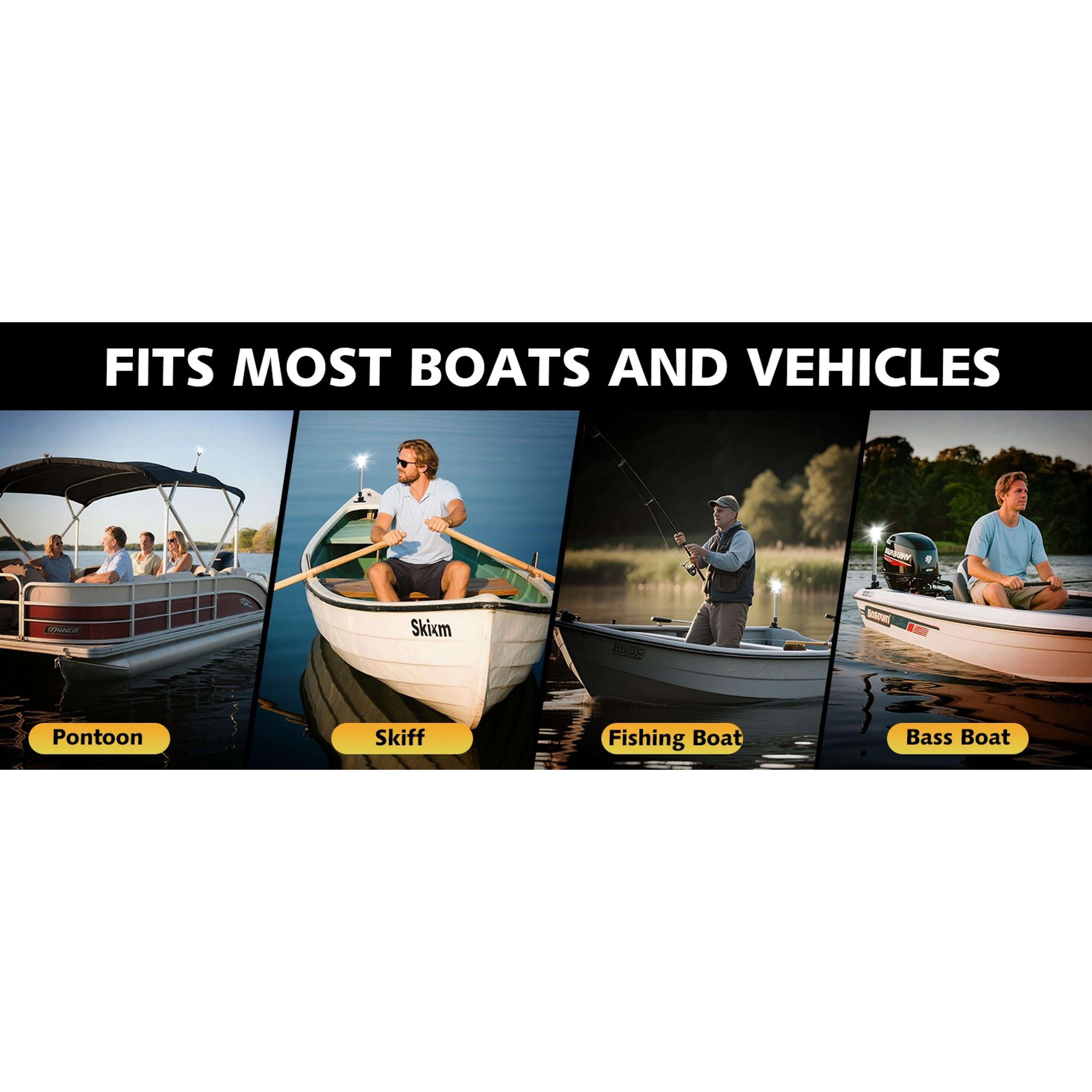 6 Inches Pontoon Stern Light Bimini Mount, LED Waterproof IP67 Bimini Light for Pontoon Boat, 3NM Marine Folding Rear White Navigation Anchor Running Lights for Night