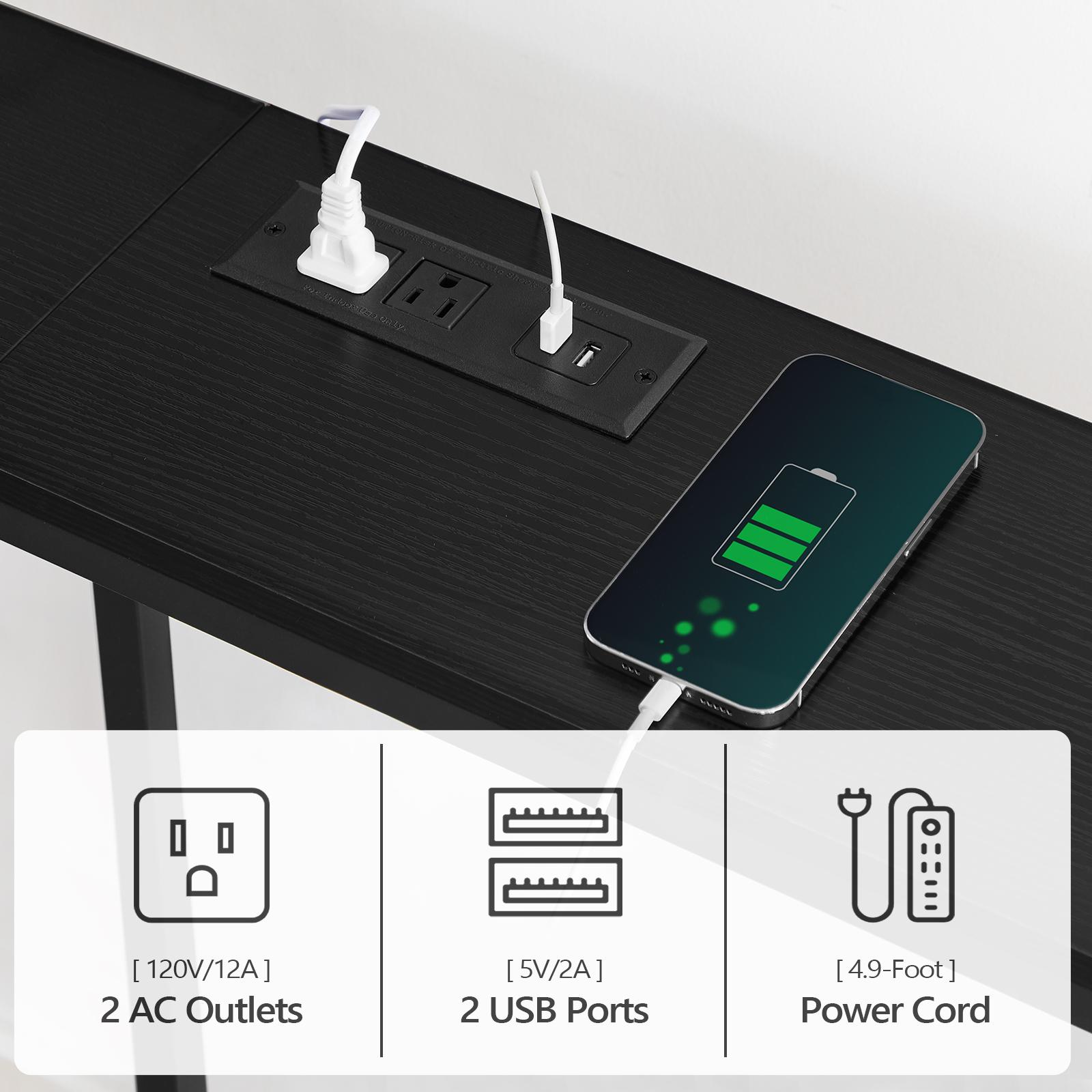 MAHANCRIS Versatile 63" Console Table with Power Outlets & USB Ports – The Perfect Space-Saving Solution for Your Home