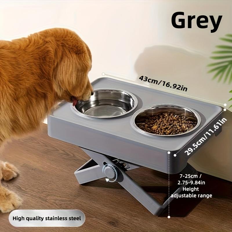 Adjustable Height Dog Bowl Stand with NeckGuard, 1 Count Durable Pet Feeding Station forCats and Dogs, Easy Cleaning, Space-saving,Comfortable Feeding Experience