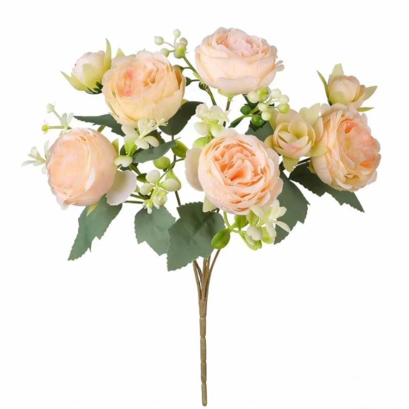 4pcs Realistic Two-Tone Pink Artificial Peony Bouquet, DIY Fake Flowers for Home Living Room Decor, Wedding Decor, Valentine's Day Gift, Long-Lasting Faux Flowers Perfect for Birthday Party, Garden, Bedroom, Dining Table, Window Sill & Bridal Bouquet