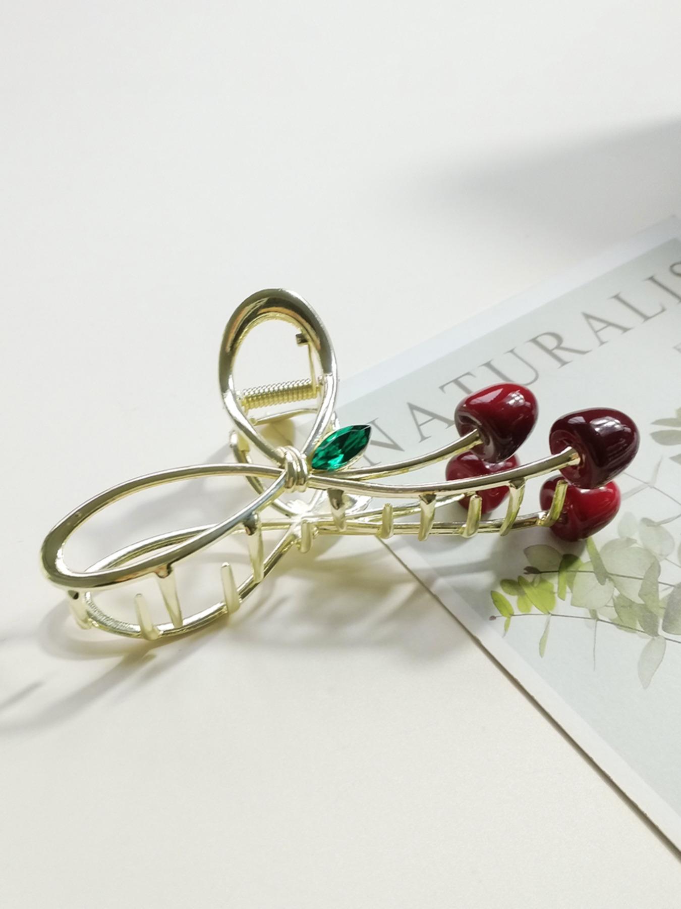 Cute Cherry Hair Claw Clips for Women Sweet Fruit Acrylic Hair Catch Barrettes Fashionable Acetate Hair Accessories Girls Daily Styling Gift